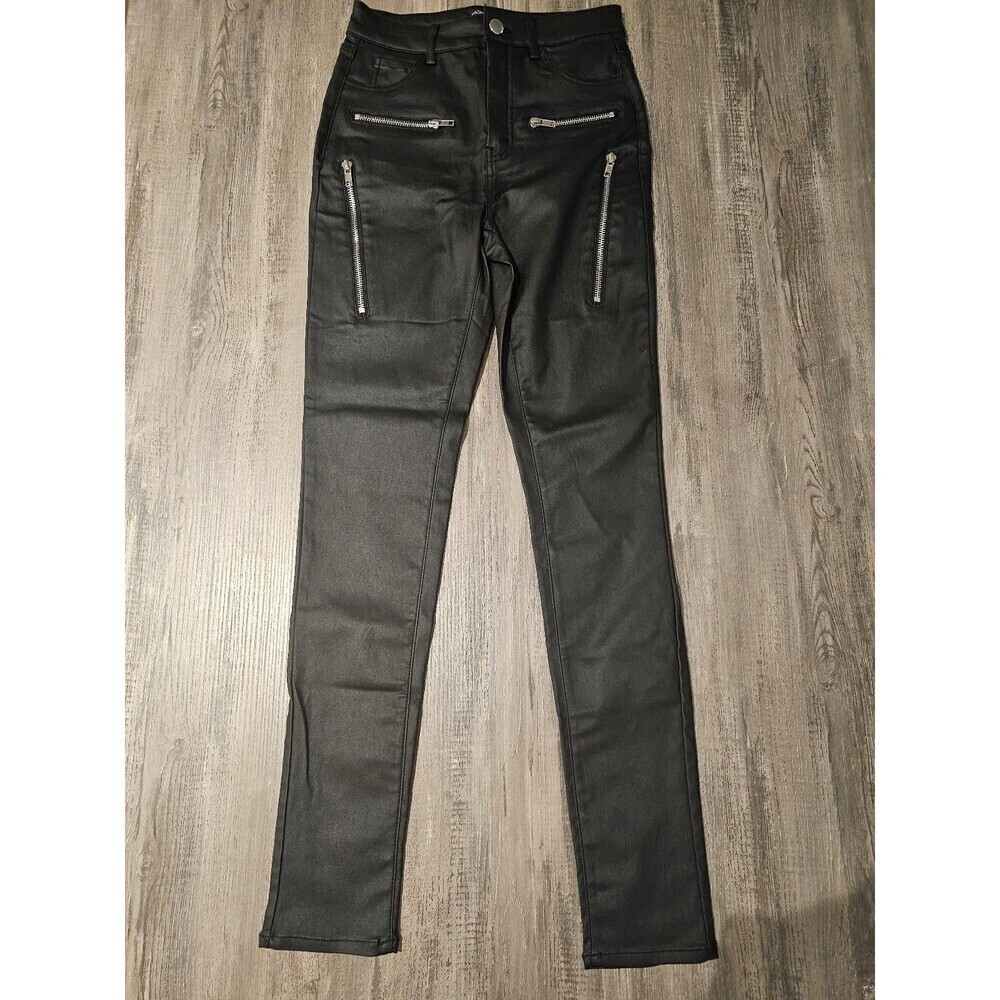 Fashion Nova Black Skinny Pants with Zipper Accents